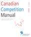 CANADIAN COMPETITION MANUAL Standards and Procedures for Canadian Championships and Lifesaving Society-sanctioned Competitions