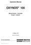 OXYNOS 100. Operation Manual. Microprocessor - Controlled Oxygen - Analyzer. 2. Edition 11/97. Managing The Process Better. Catalog - No: