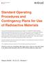 Standard Operating Procedures and Contingency Plans for Use of Radioactive Materials