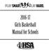 Girls Basketball Manual for Schools