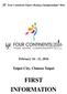Four Continents Figure Skating Championships February 16-21, Taipei City, Chinese Taipei FIRST INFORMATION