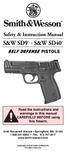 * S&W SD40. Read the instructions and warnings in this manual CAREFULLY BEFORE using this firearm.