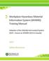 Workplace Hazardous Material Information System (WHMIS) Training Manual