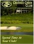 CROOKED CREEK CLUB MAY/JUNE NEWSLETTER Spend Time At Your Club!