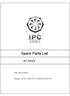 Spare Parts List IPC EAGLE. Ref: MSUT Model: 712 ET+CB+SF+CK GR/VE USA IPC