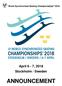 World Synchronized Skating Championships April 6-7, 2018 Stockholm / Sweden ANNOUNCEMENT