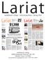 Wednesday, Nov. 4, 2015 volume 48, issue 5 facebook.com/lariatnews twitter.com/lariatnews twitter.com/lariatsports LARIATNEWS.