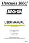 USER MANUAL. This manual applies to systems containing the Hercules Main Processor and version 9 software