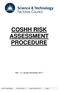 COSHH RISK ASSESSMENT PROCEDURE
