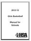 Girls Basketball. Manual for Schools