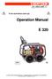 Operation Manual E 320. To be read before start-up! 9/05