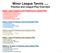 Minor League Tennis (8-10yrs) Practice and League Play Overview