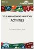 TOUR MANAGEMENT HANDBOOK ACTIVITIES. Tour Management Handbook - Activities