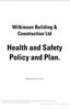 Health and Safety Policy and Plan.