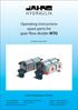 Operating instructions spare parts list gear-flow-divider MTO
