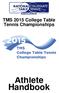 TMS 2015 College Table Tennis Championships Athlete Handbook