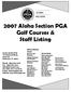 2007 Aloha Section PGA Golf Courses & Staff Listing