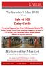 Wednesday 9 May am. Sale of 100 Dairy Cattle. Holsworthy Market. New Market Road, Holsworthy, Devon, EX22 7FA