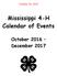 Mississippi 4-H Calendar of Events October 2016 December 2017