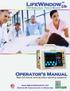 Table of Contents. Operators Manual Multi-parameter Patient Monitor  LifeWindow Lite LW8  1