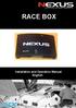 RACE BOX. Installation and Operation Manual English