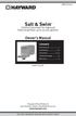 Salt & Swim. Chlorine Generator for Inground Swimming Pools up to 30,000 gallons. Owner s Manual. Model: SAS-PRO