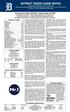 DETROIT TIGERS GAME NOTES