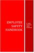 EMPLOYEE SAFETY HANDBOOK. IT Safco Employee Safety Guidelines