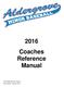 2016 Coaches Reference Manual