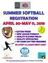 Adult Softball Program Summer 2018 Registration and League Information