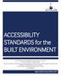 ACCESSIBILITY STANDARDS for the BUILT ENVIRONMENT