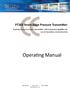 Operating Manual. PT303 Strain Gage Pressure Transmitter