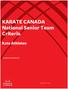 KARATE CANADA National Senior Team Criteria