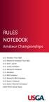 RULES NOTEBOOK. Amateur Championships