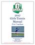 2017 Girls Tennis Manual For Coaches