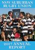 NSW SUBURBAN RUGBY UNION 2017 ANNUAL REPORT