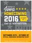 SEPTEMBER 24TH - OCTOBER 1ST OFFICIAL HOMECOMING INFORMATION PACKET. UI Homecoming Executive Council Iowa Memorial Union - Iowa City, IA 52242
