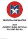 MISSISSAUGA MAJORS 2017 JUNIOR T-BALL OFFICIAL PLAYING RULES