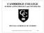 CAMBRIDGE COLLEGE SCHOOL of PSYCHOLOGY and COUNSELING 2015 FALL SCHEDULE OF COURSES