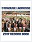 Syracuse Lacrosse record book
