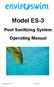 Model ES-3 Pool Sanitizing System Operating Manual