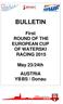 BULLETIN. First ROUND OF THE EUROPEAN CUP OF WATERSKI RACING May 23/24th AUSTRIA YB BS / Donau