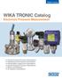 WIKA TRONIC Catalog. Electronic Pressure Measurement