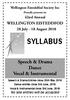 Proudly presents its. 42nd Annual WELLINGTON EISTEDDFOD. 28 July - 18 August Speech & Drama Dance Vocal & Instrumental