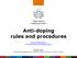 Anti-doping rules and procedures