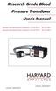 Research Grade Blood Pressure Transducer User's Manual