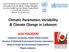 Climatic Parameters Variability & Climate Change in Lebanon