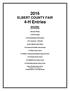 2016 ELBERT COUNTY FAIR 4-H Entries