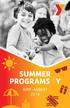 SUMMER PROGRAMS Y JUNE-AUGUST 2018 AT THE