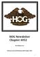 HOG Newsletter Chapter By William Cox. Welcome to the 2018 Redstone HOG Chapter 4052.